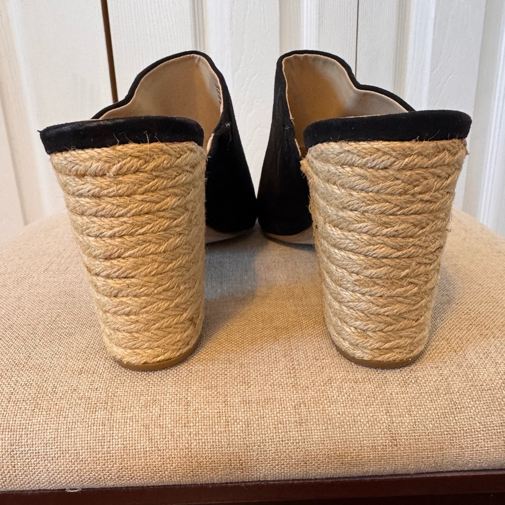 Zigi Soho Black Open Toe Slip On Mules Wrapped Woven Block Heel Size 9.5 - Picture 8 of 9